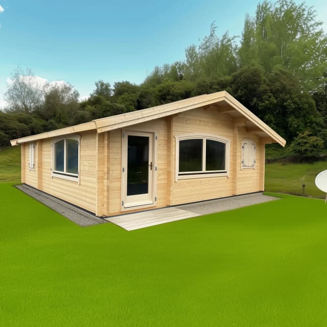 Mylene 2-Bedroom Timber Cabin 7x8.5m, Log 70mm