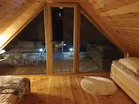 Timber cabin during construction phase