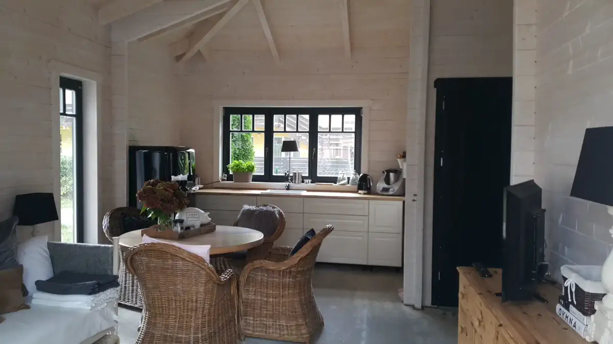 Timber cabin during on-site assembly in Ireland