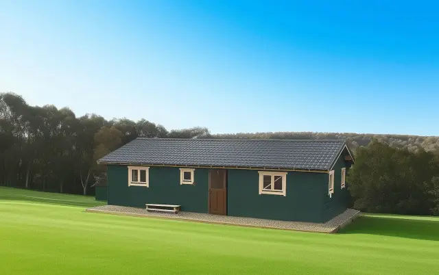 Timber home exterior with maintenance details