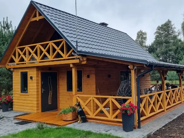 Timber cabin under construction